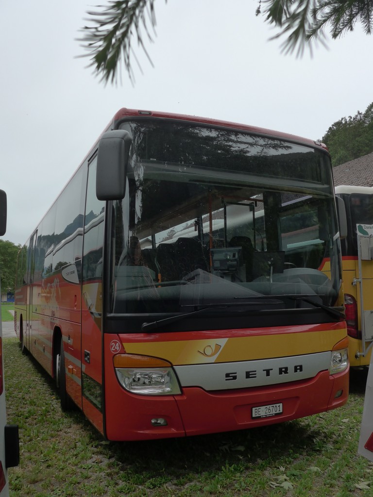 (162'137) - AFA Adelboden - Nr. 24/BE 26'701 - Setra am 14. Juni 2015 in Meiringen, Garage AVG M. (Einsatz AVG M.)