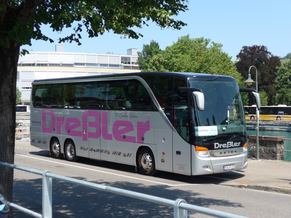 (163'071) - Aus Deutschland: Dressler, Heidenau - PIR-AT 470 - Setra am 15. Juli 2015 bei der Schifflndte Thun