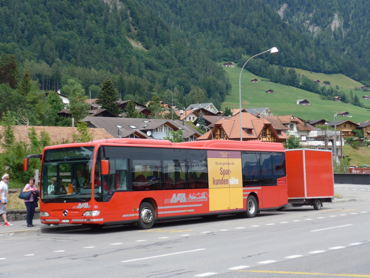 (163'128) - AFA Adelboden - Nr. 95/BE 26'774 - Mercedes am 26. Juli 2015 beim Bahnhof Frutigen