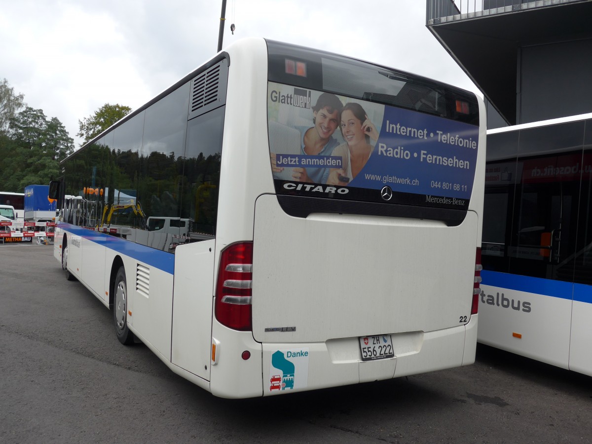 (163'382) - Maag, Kloten - Nr. 22/ZH 556'222 - Mercedes am 15. August 2015 in Bassersdorf, Buszentrum Glattal