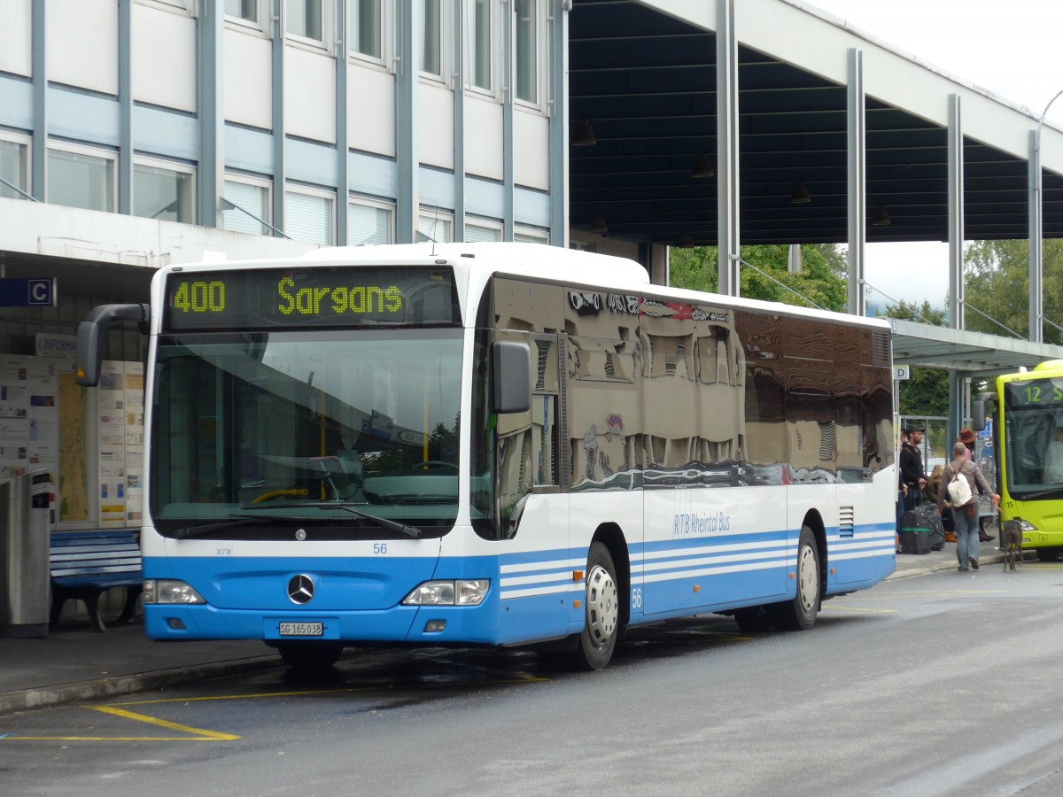 (163'497) - RTB Altsttten - Nr. 56/SG 165'038 - Mercedes am 16. August 2015 beim Bahnhof Buchs