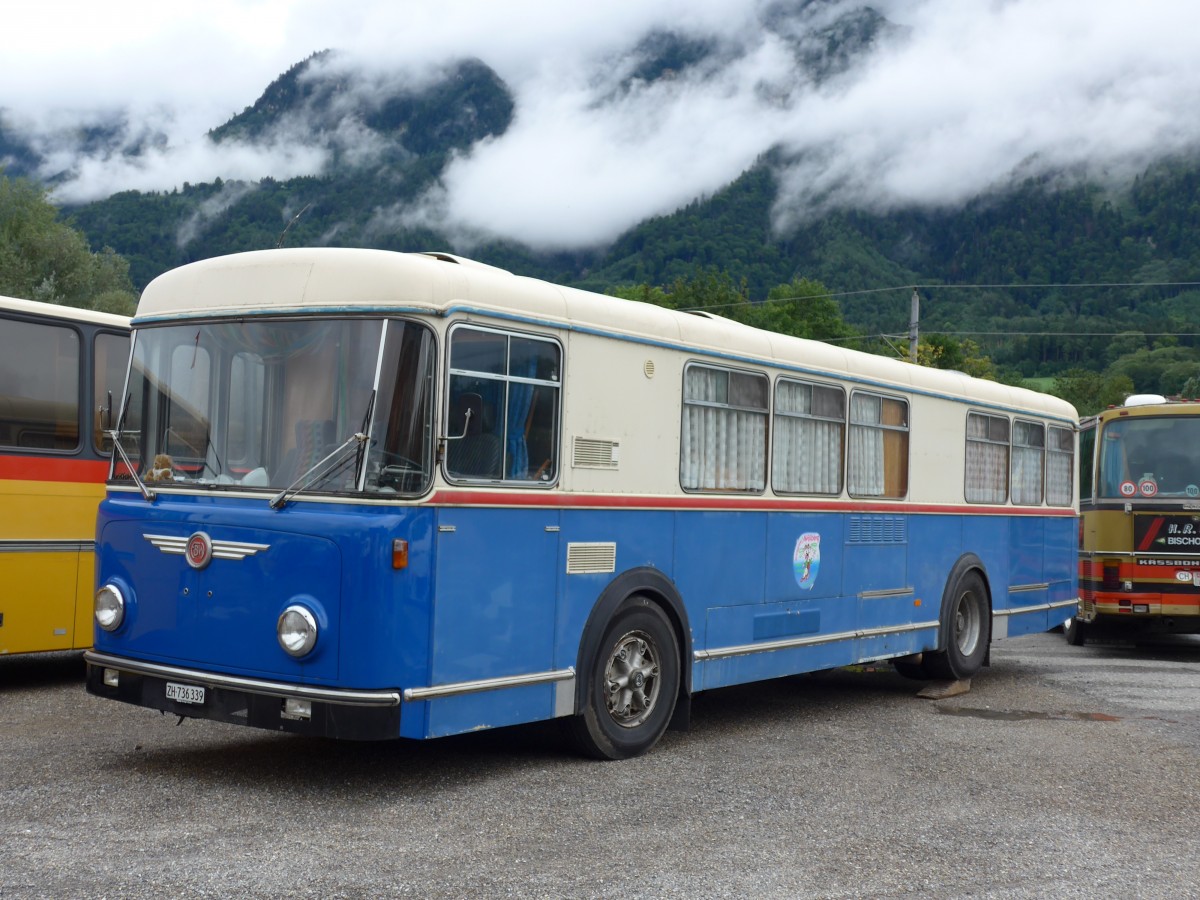 (163'566) - Aus der Schweiz: Oswald, Hausen a.A. - ZH 736'339 - FBW/Hess (ex AAGR Rothenburg Nr. 44) am 16. August 2015 in Schaan, Wohnbustreffen