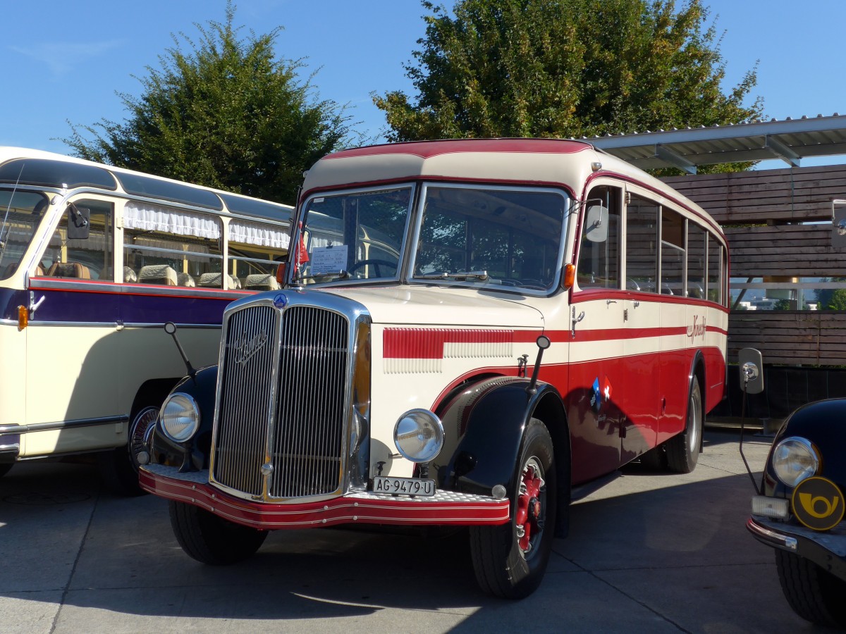 (163'901) - Knecht, Windisch - AG 9479 U - Saurer/Tscher (ex Schweizer Armee; ex P 23'073) am 29. August 2015 in Oberkirch, CAMPUS Sursee