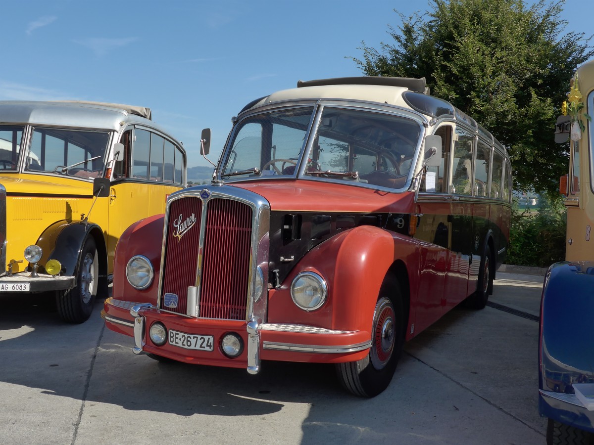 (163'904) - Gafner, Gwatt - Nr. 9/BE 26'724 - Saurer/R&J (ex ASKA Aeschi Nr. 9) am 29. August 2015 in Oberkirch, CAMPUS Sursee