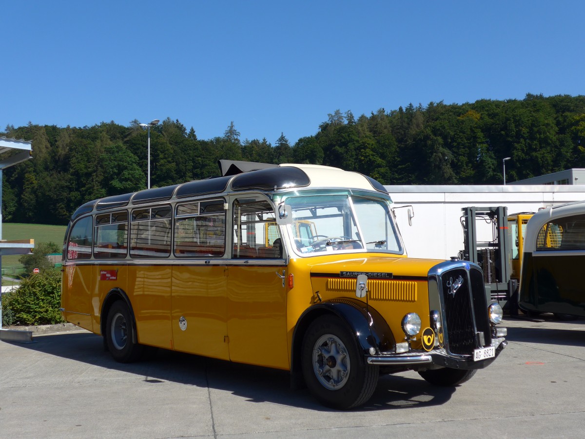 (164'234) - Dubach, Walde - AG 8821 - Saurer/Krapf (ex Nr. 1; ex Bearth, Brigels Nr. 1; ex P 22'060; ex Tscharner, Thusis) am 29. August 2015 in Oberkirch, CAMPUS Sursee