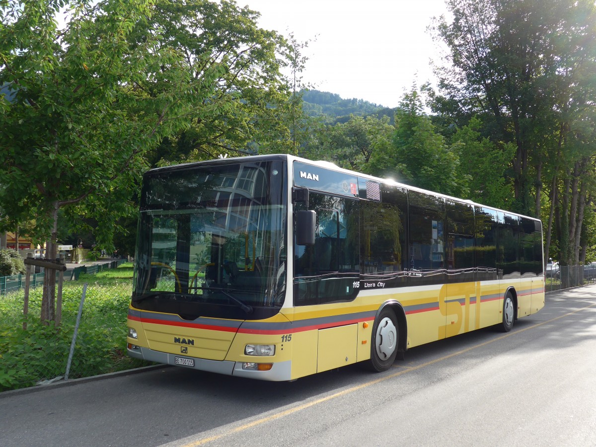 (164'387) - STI Thun - Nr. 115/BE 700'115 - MAN am 6. September 2015 bei der Schifflndte Thun