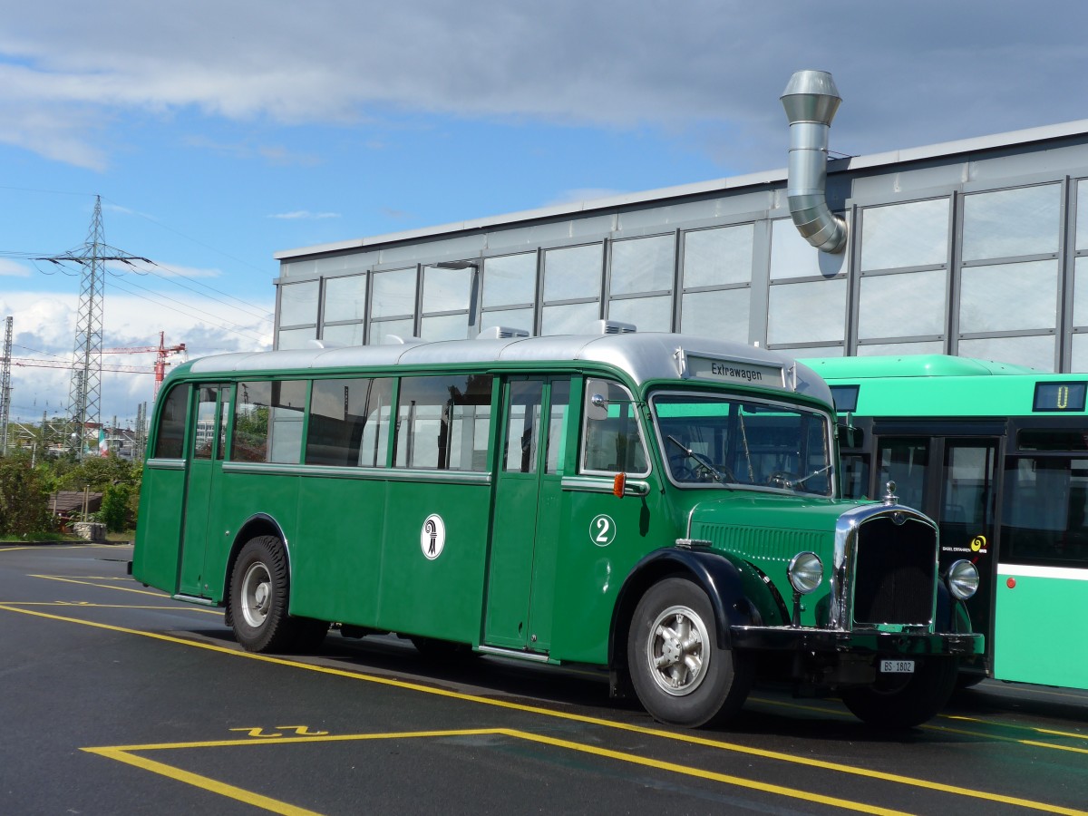 (164'736) - BVB Basel - Nr. 2/BS 1802 - Saurer/Reinb.+Chr. (ex Nr. 3) am 14. September 2015 in Basel, Garage Rankstrasse