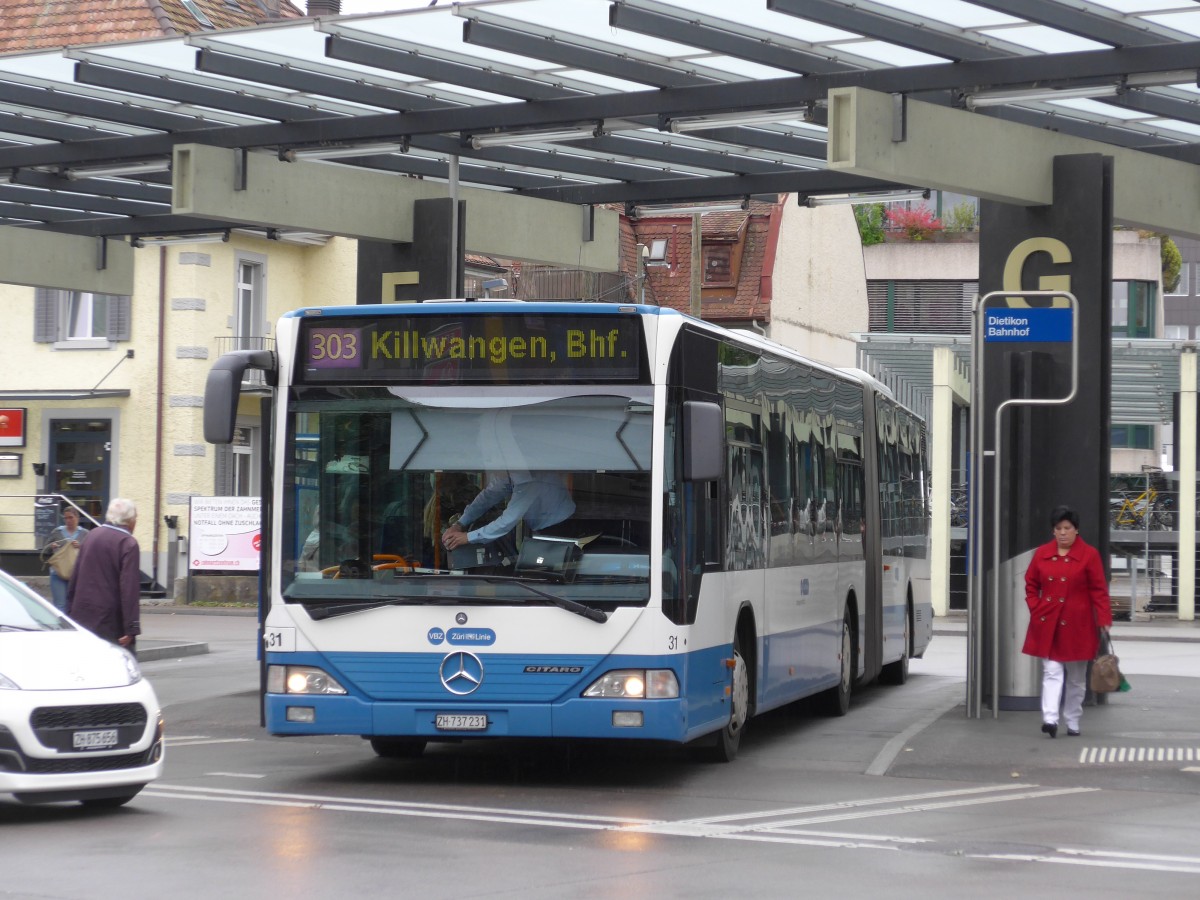 (164'987) - Limmat Bus, Dietikon - Nr. 31/ZH 737'231 - Mercedes am 17. September 2015 beim Bahnhof Dietikon