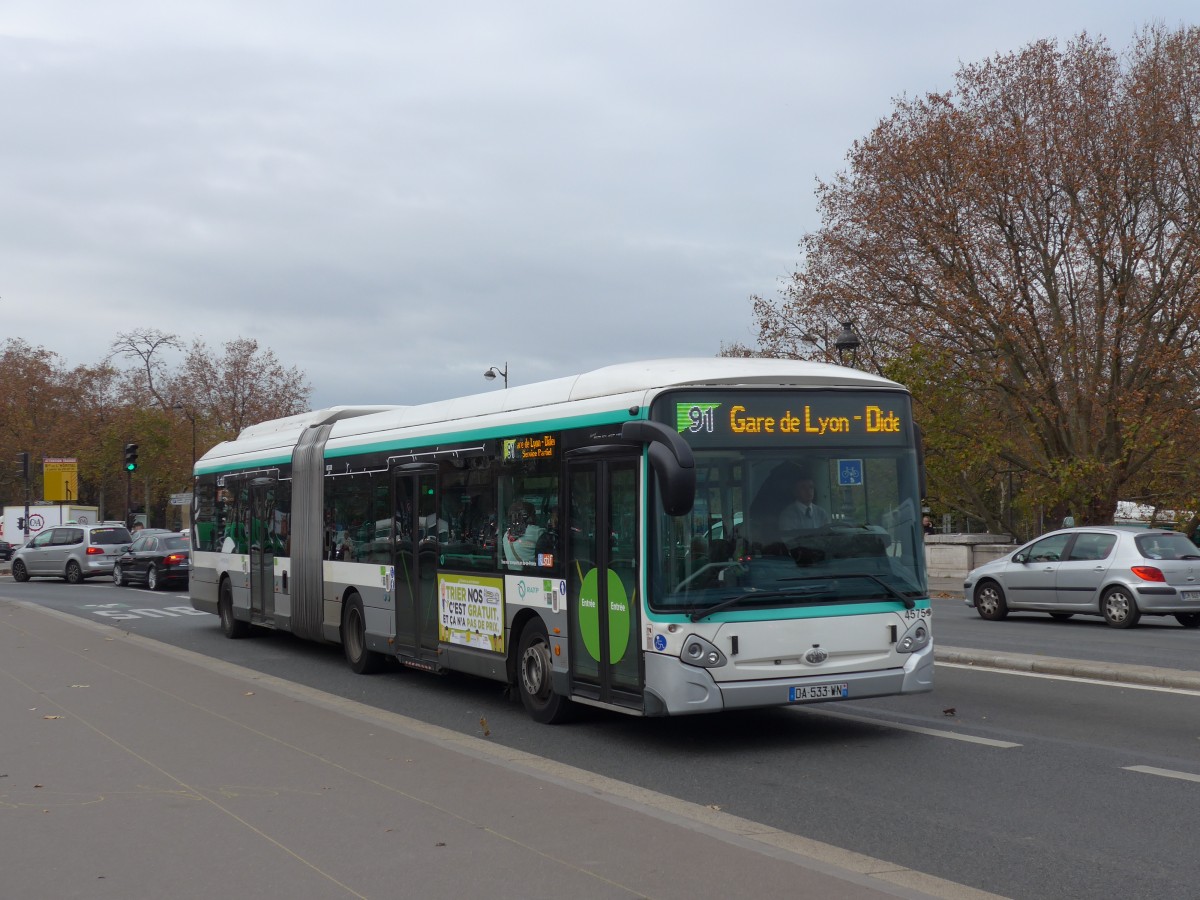 (166'842) - RATP Paris - Nr. 4575/DA 533 WN - Heuliez am 16. November 2015 in Paris, Gare d'Austerlitz