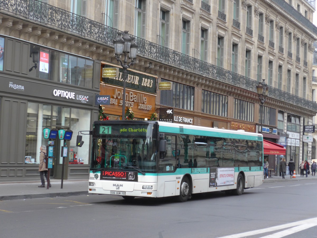 (166'934) - RATP Paris - Nr. 9200/516 QJM 75 - MAN am 16. November 2015 in Paris, Opra