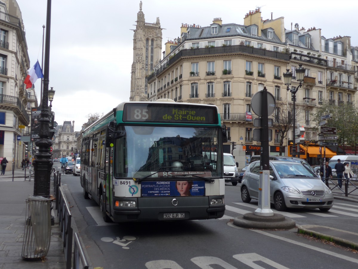 (167'358) - RATP Paris - Nr. 8491/902 QJR 75 - Irisbus am 18. November 2015 in Paris, Chtelet