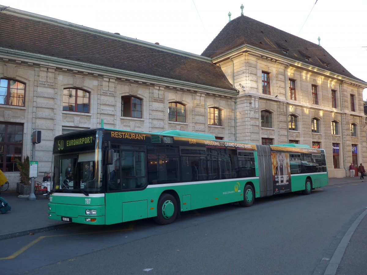 (167'399) - BVB Basel - Nr. 787/BS 3287 - MAN am 18. November 2015 beim Bahnhof Basel