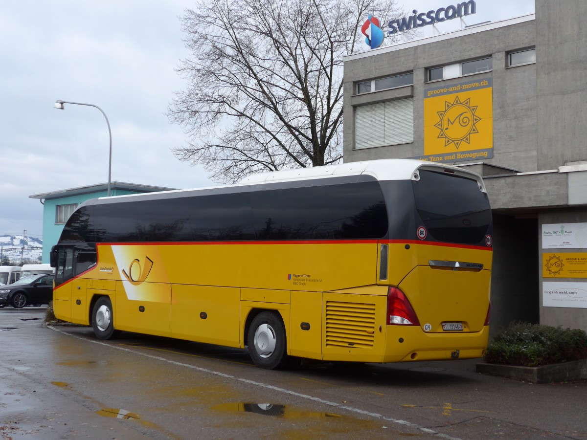 (167'456) - Autopostale, Croglio - TI 181'464 - Neoplan am 22. November 2015 in Steffisburg, Post 2