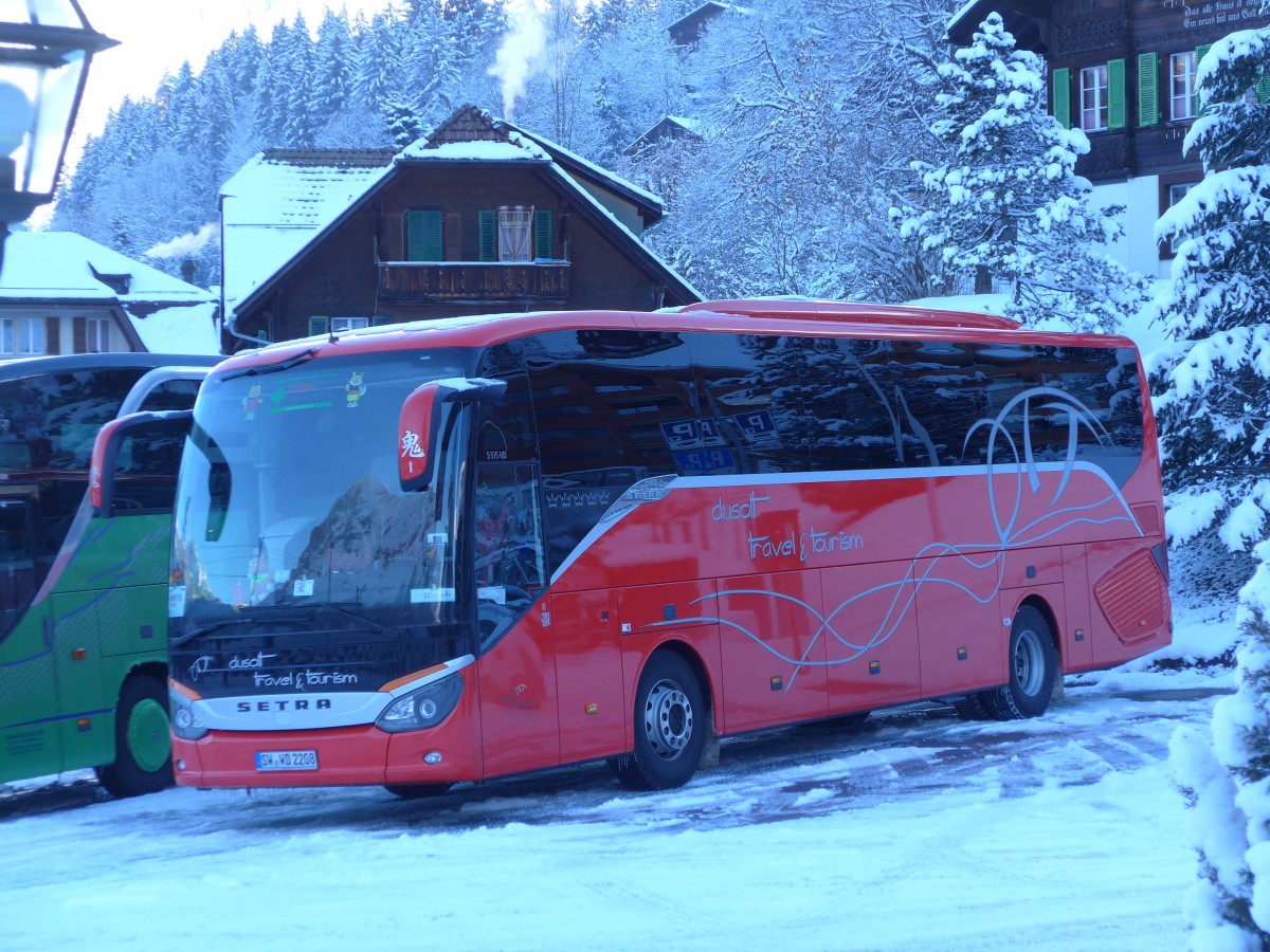 (167'463) - Aus Deutschland: Dusolt, Bergrheinfeld - SW-WD 2208 - Setra am 23. November 2015 in Grindelwald, Car-Parkplatz