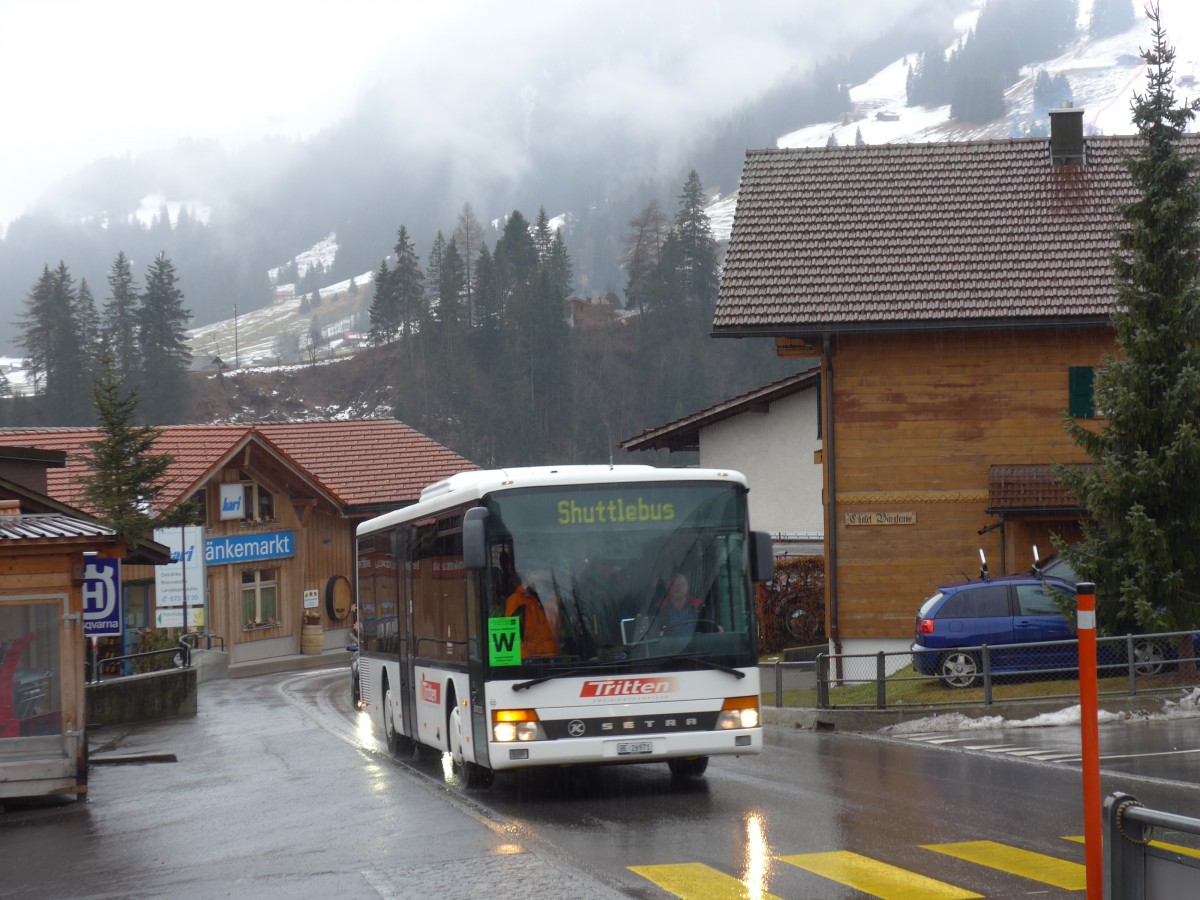 (168'406) - Tritten, Zweisimmen - Nr. 52/BE 26'971 - Setra (ex Interbus, Yverdon Nr. 52; ex AAGL Liestal Nr. 63) am 9. Januar 2016 in Adelboden, Mhleport