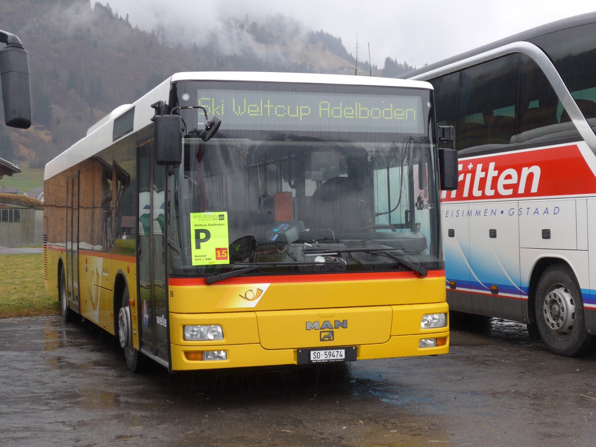 (168'417) - Wyss, Boningen - Nr. 38/SO 59'474 - MAN am 9. Januar 2016 in Frutigen, Flugplatz