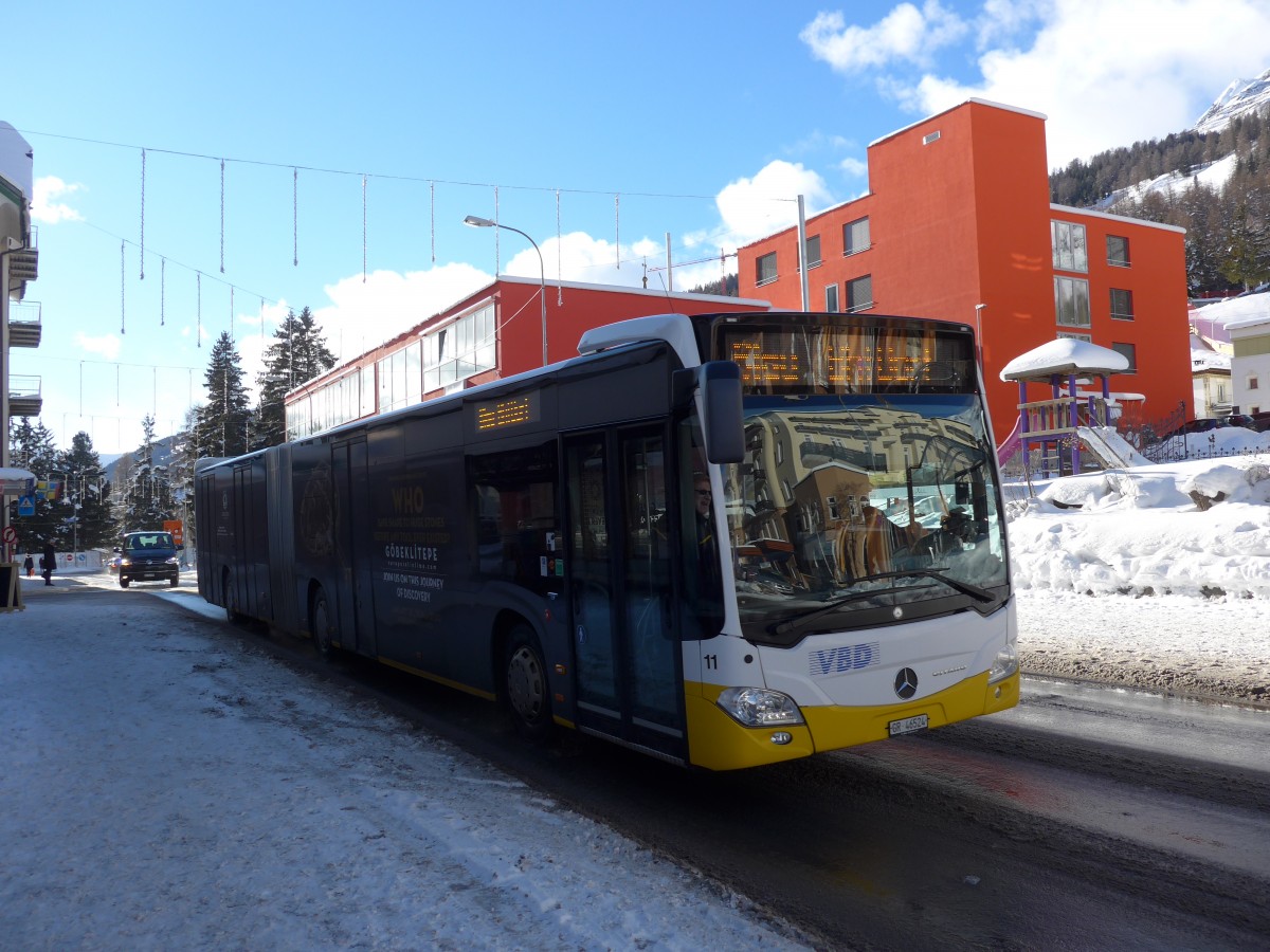 (168'532) - VBD Davos - Nr. 11/GR 46'524 - Mercedes am 23. Januar 2016 beim Bahnhof Davos Dorf