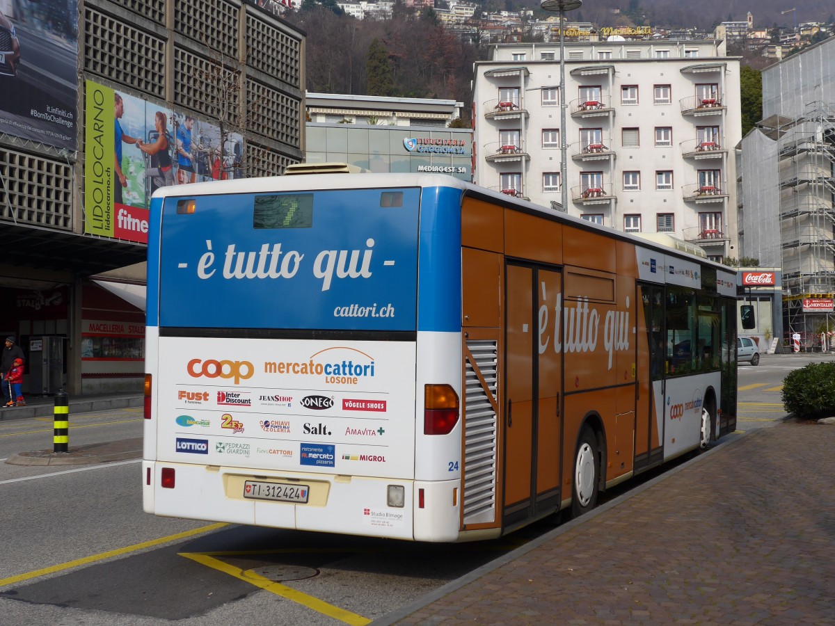 (168'631) - FART Locarno - Nr. 24/TI 312'424 - Mercedes am 6. Februar 2016 beim Bahnhof Locarno