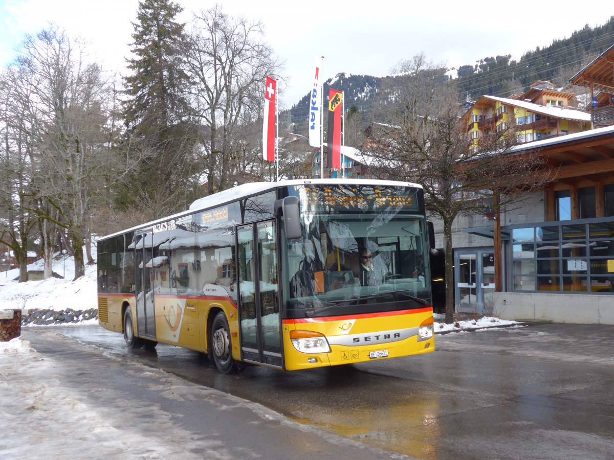 (168'809) - Flck, Brienz - Nr. 6/BE 26'631 - Setra am 21. Februar 2016 in Wasserwendi-Hasliberg, Dorf