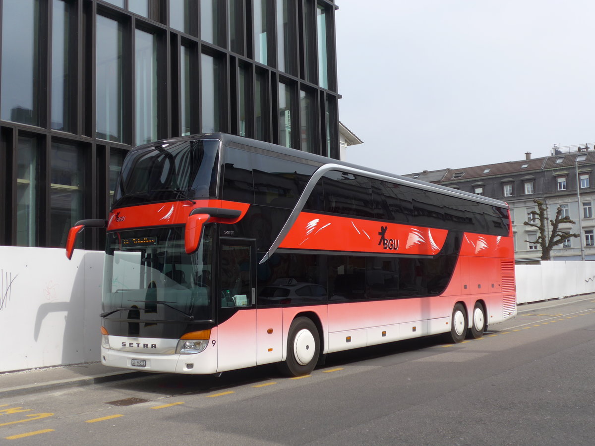 (169'360) - BGU Grenchen - Nr. 9/SO 66'578 - Setra (ex Blaguss, A-Wien) am 21. Mrz 2016 beim Hauptbahnhof Solothurn