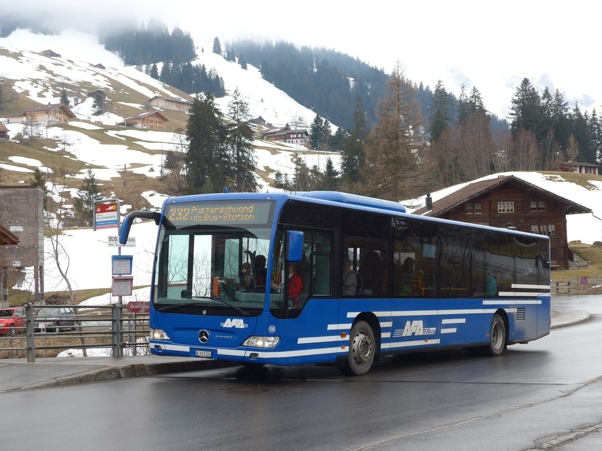 (169'537) - AFA Adelboden - Nr. 58/BE 611'224 - Mercedes am 27. Mrz 2016 in Adelboden, Oey