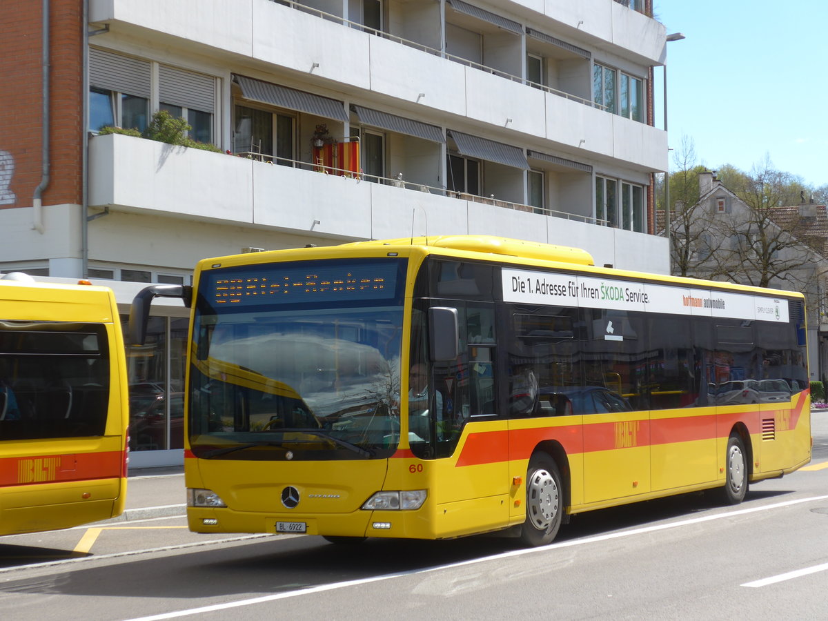 (170'114) - BLT Oberwil - Nr. 60/BL 6922 - Mercedes am 16. April 2016 in Bottmingen, Schloss