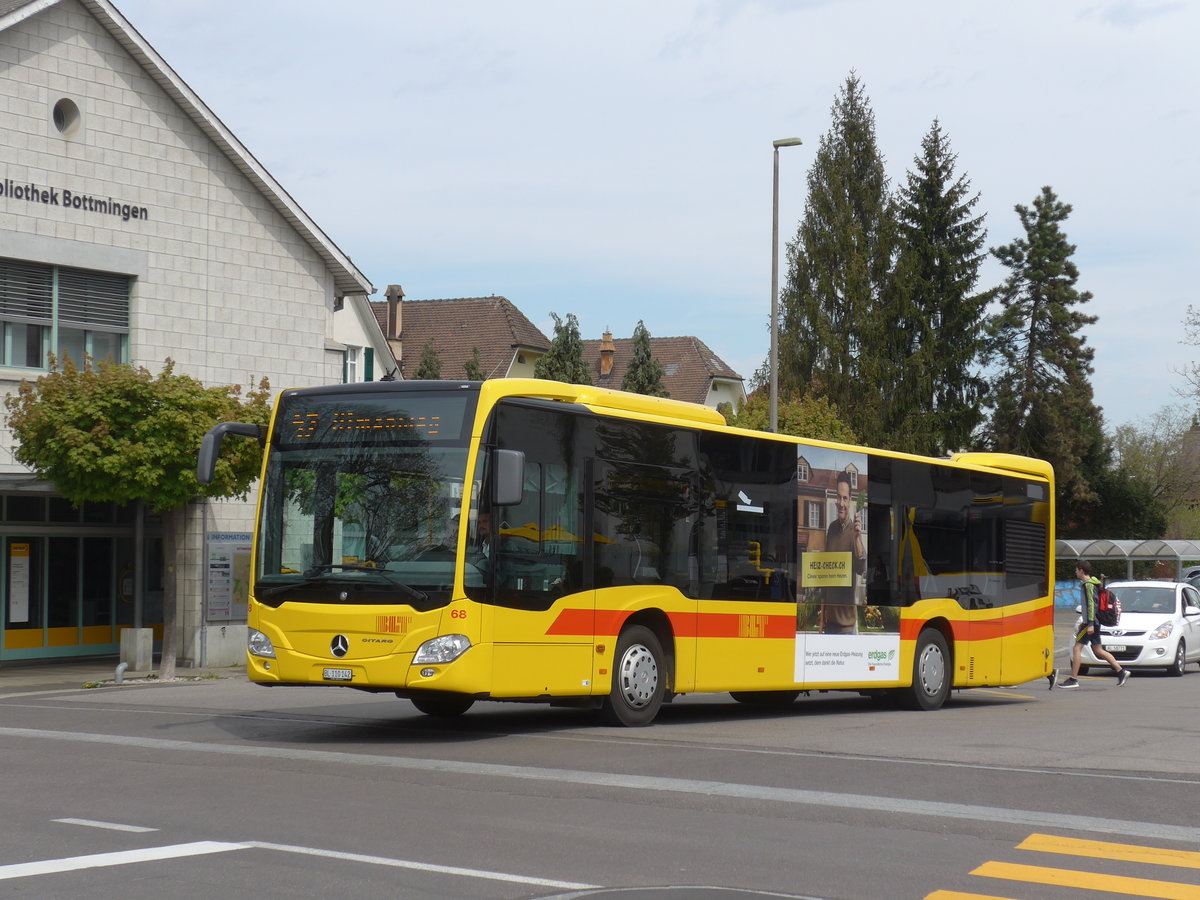 (170'298) - BLT Oberwil - Nr. 68/BL 110'142 - Mercedes am 30. April 2016 in Bottmingen, Schloss