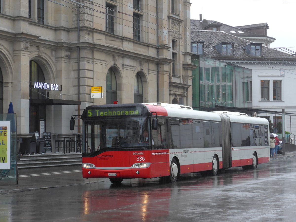 (170'489) - SW Winterthur - Nr. 336/ZH 730'336 - Solaris am 13. Mai 2016 beim Hauptbahnhof Winterthur