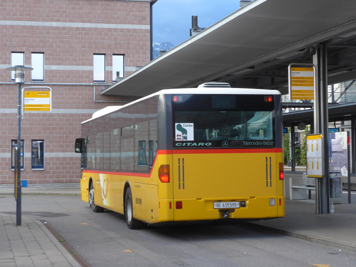 (171'680) - PostAuto Bern - BE 615'595 - Mercedes (ex Nr. 532; ex P 25'235) am 12. Juni 2016 beim Bahnhof Spiez