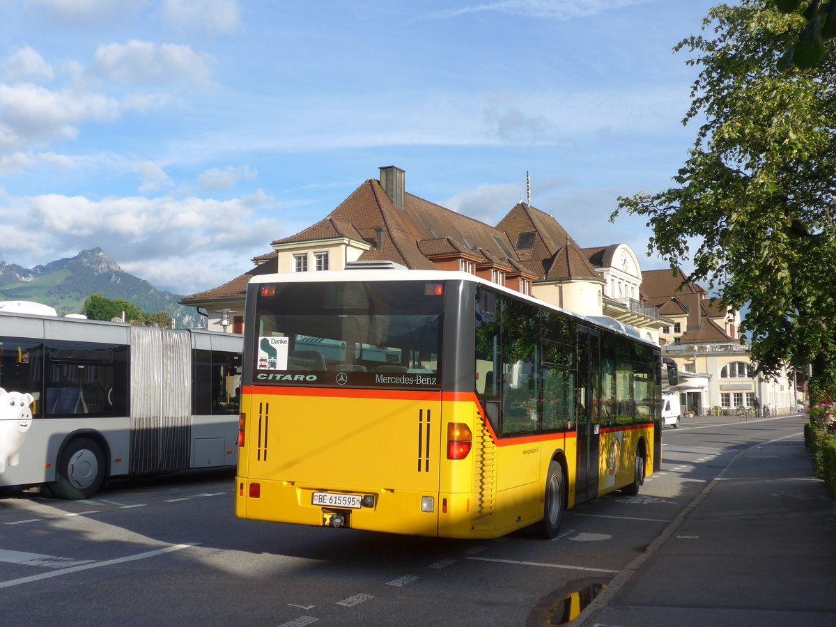 (171'702) - PostAuto Bern - BE 615'595 - Mercedes (ex Nr. 532; ex P 25'235) am 12. Juni 2016 beim Bahnhof Spiez