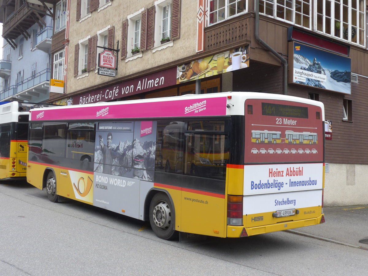 (171'716) - PostAuto Bern - BE 499'063 - Lanz+Marti/Hess Personenanhnger (ex VBL Luzern Nr. 310) am 12. Juli 2016 beim Bahnhof Lauterbrunnen