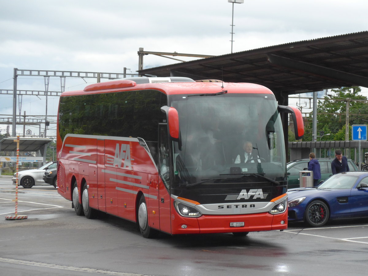 (171'895) - AFA Adelboden - Nr. 16/BE 21'181 - Setra am 19. Juni 2016 beim Bahnhof Thun