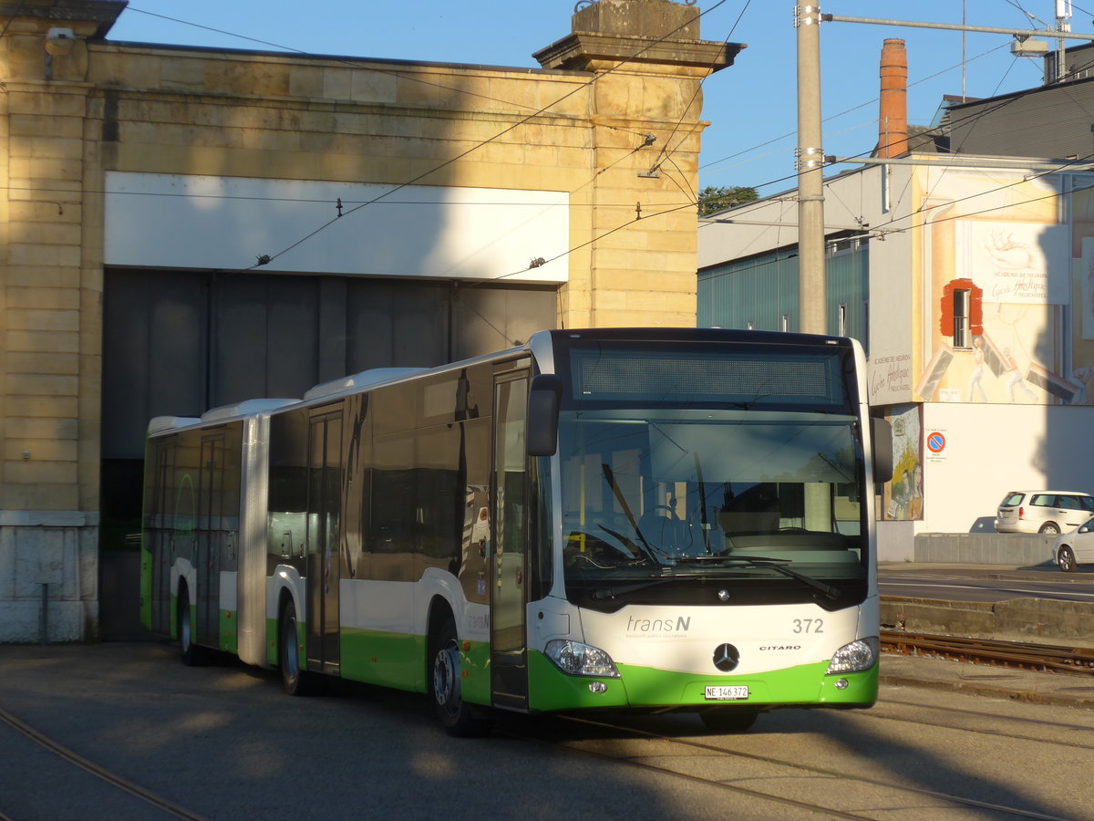 (173'094) - transN, La Chaux-de-Fonds - Nr. 372/NE 146'372 - Mercedes am 17. Juli 2016 in Neuchtel, Dpt