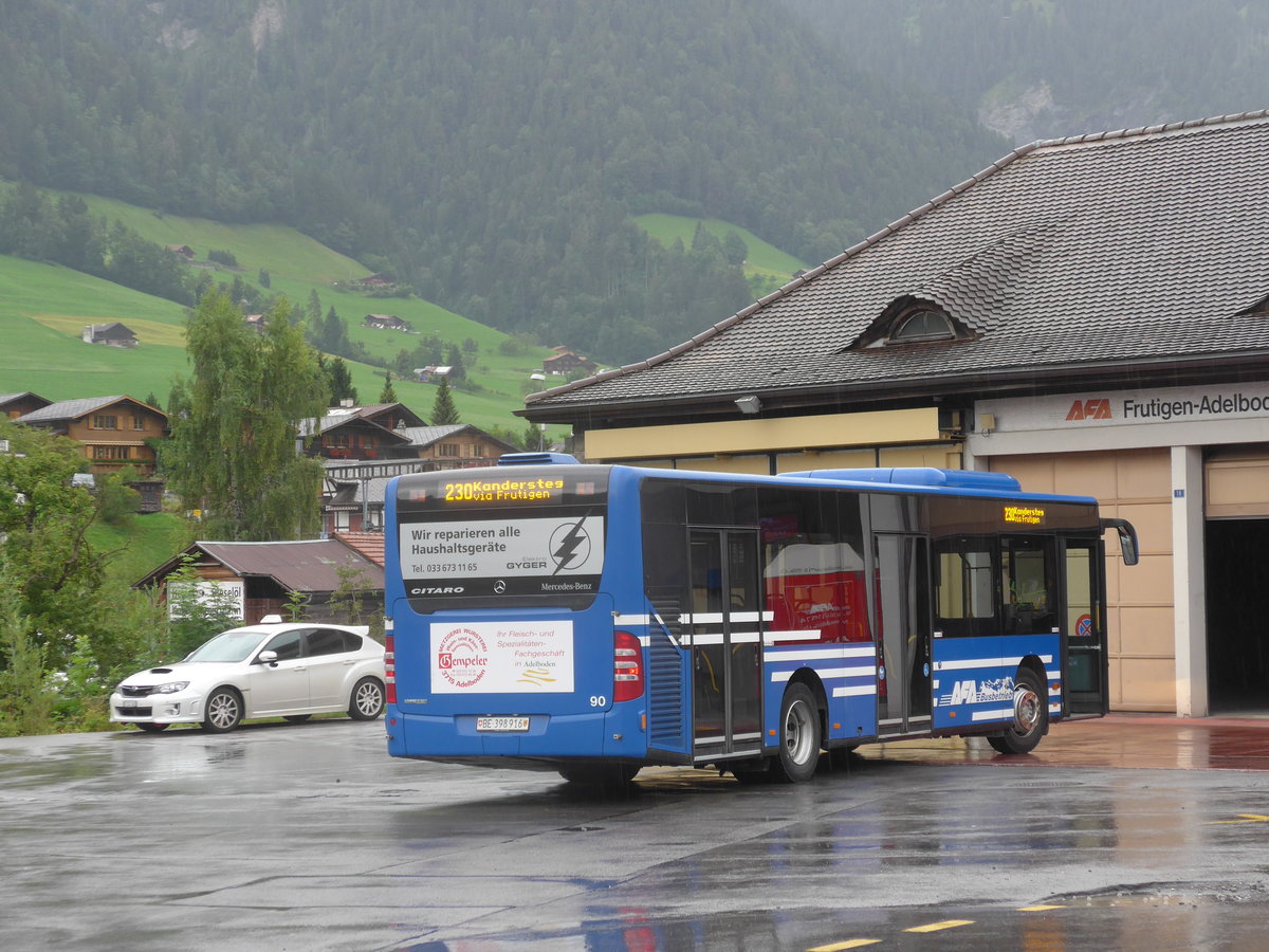 (173'380) - AFA Adelboden - Nr. 90/BE 398'916 - Mercedes am 31. Juli 2016 beim Bahnhof Frutigen