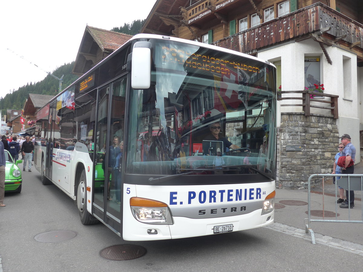 (173'504) - Portenier, Adelboden - Nr. 5/BE 26'710 - Setra am 31. Juli 2016 in Adelboden, Dorfstrasse