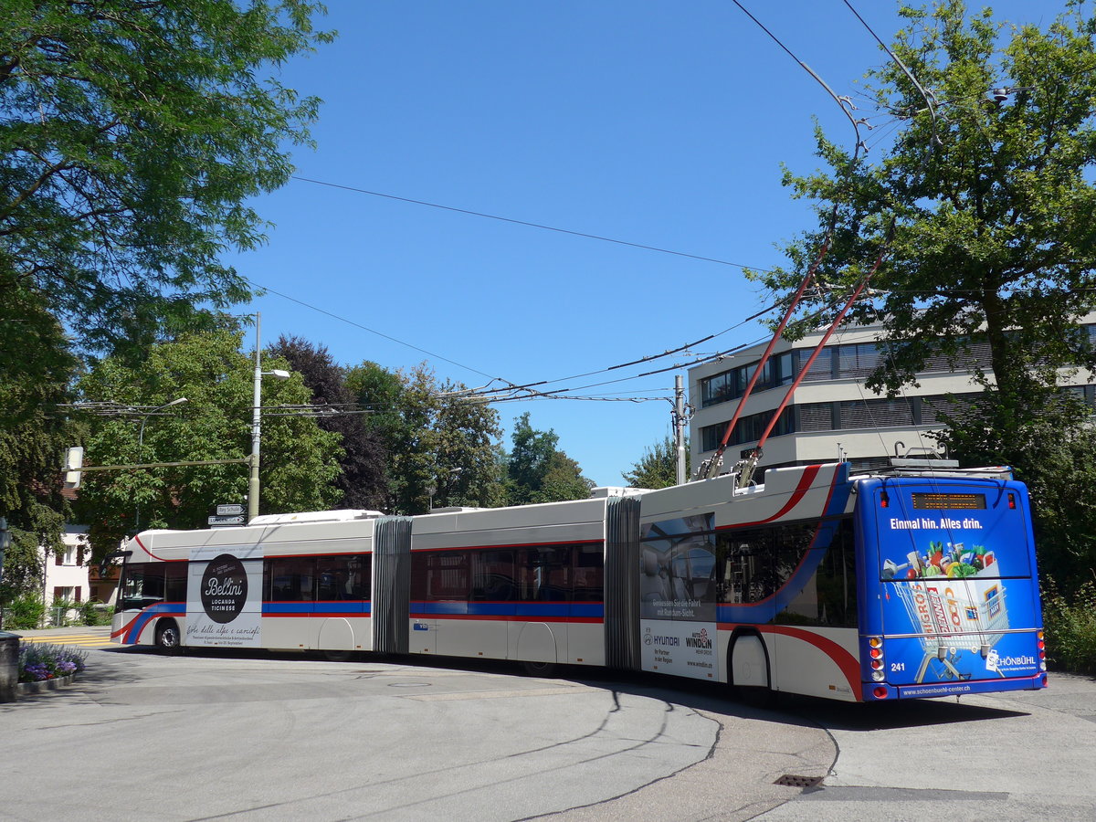 (173'762) - VBL Luzern - Nr. 241 - Hess/Hess Doppelgelenktrolleybus am 8. August 2016 in Luzern, Maihof