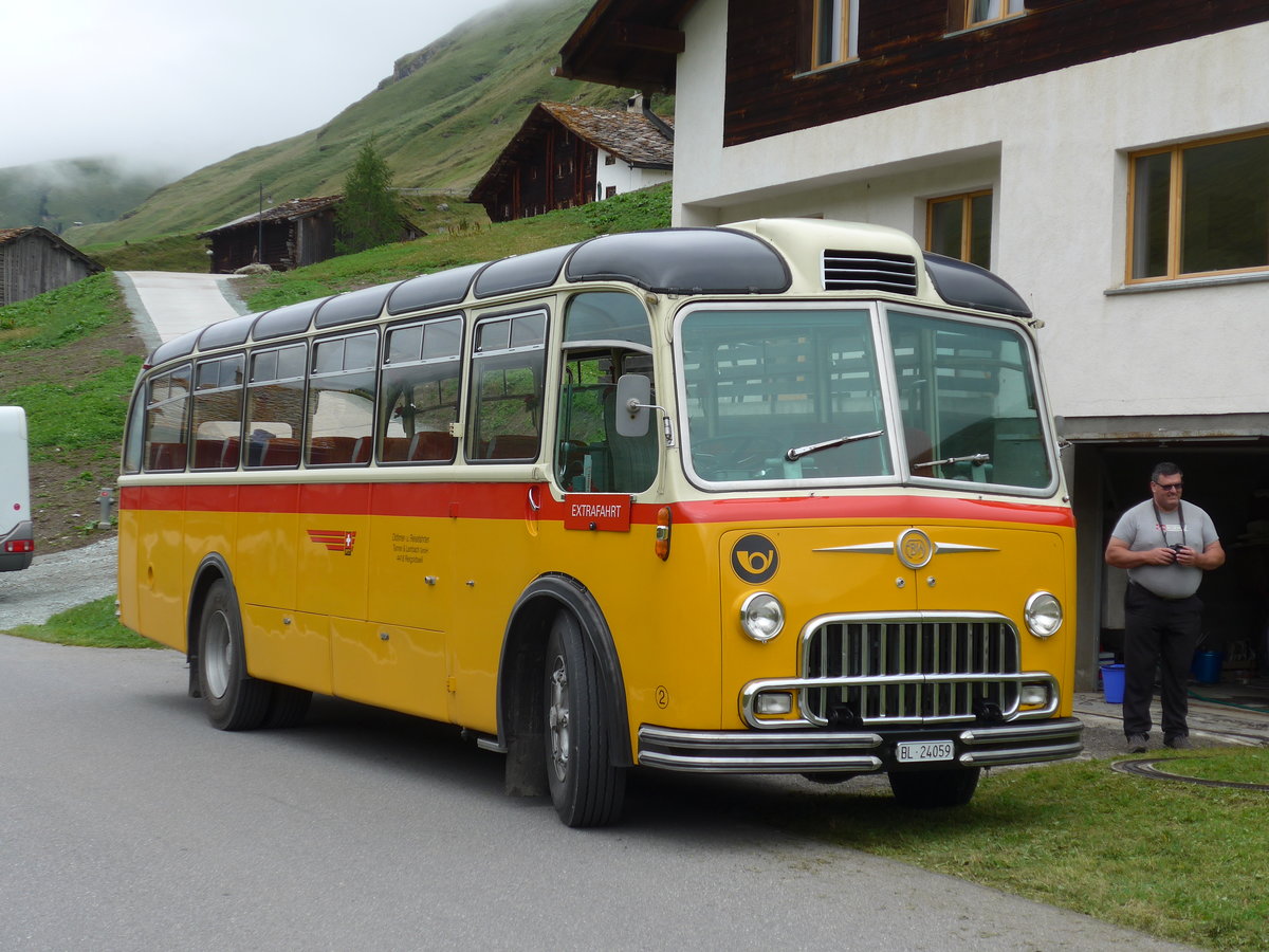 (174'187) - Tanner&Lambach, Reigoldswil - Nr. 2/BL 24'059 - FBW/R&J (ex Hunziker, Rschlikon; ex P 24'059) am 21. August 2016 in Am Bach