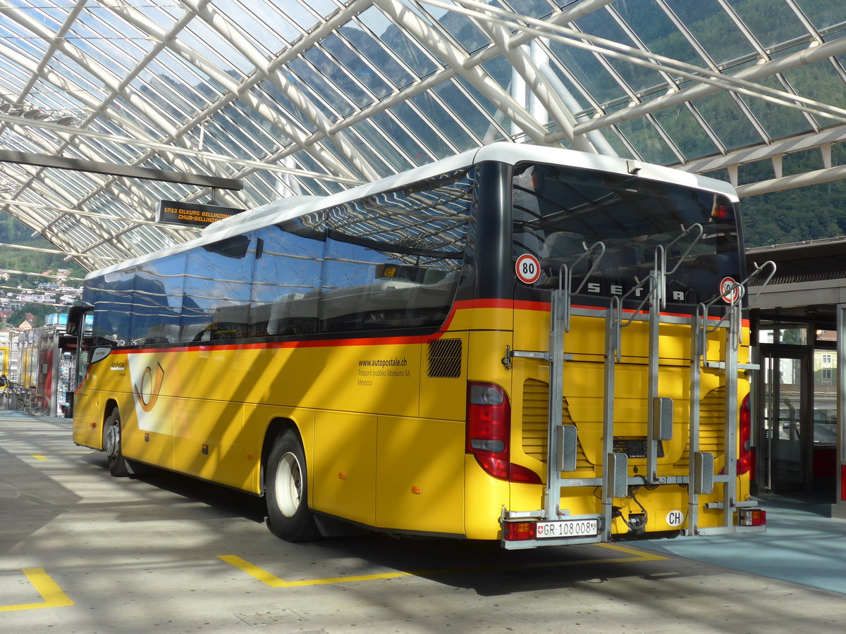 (174'271) - TpM, Mesocco - Nr. 8/GR 108'008 - Setra am 21. August 2016 in Chur, Postautostation