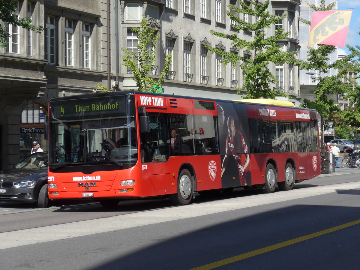 (174'654) - STI Thun - Nr. 149/BE 801'149 - MAN am 6. September 2016 in Thun, Bahnhofstrasse