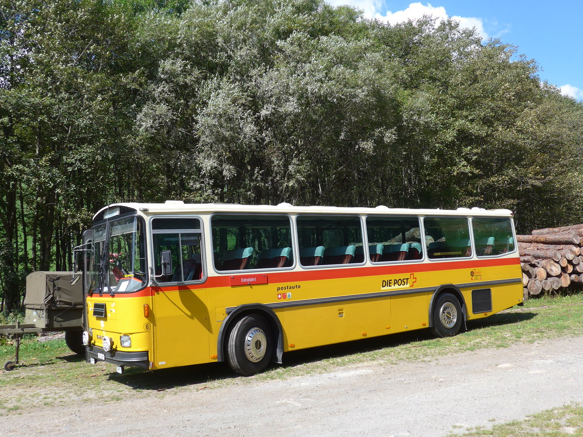 (174'738) - Fssler, Unteriberg - Nr. 6/SZ 5232 - Saurer/R&J (ex Schrch, Gutenburg Nr. 6; ex P 24'358) am 10. September 2016 in Campo, Saurertreffen