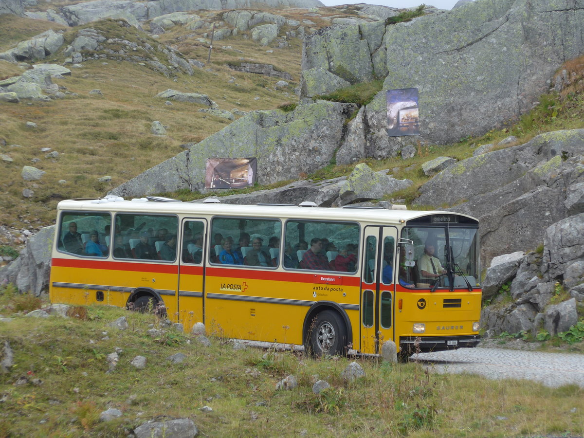 (175'028) - Mark, Andeer - GR 1866 - Saurer/R&J (ex PostAuto Graubnden; ex P 24'350) am 18. September 2016 am Gotthard, Alte Tremolastrasse