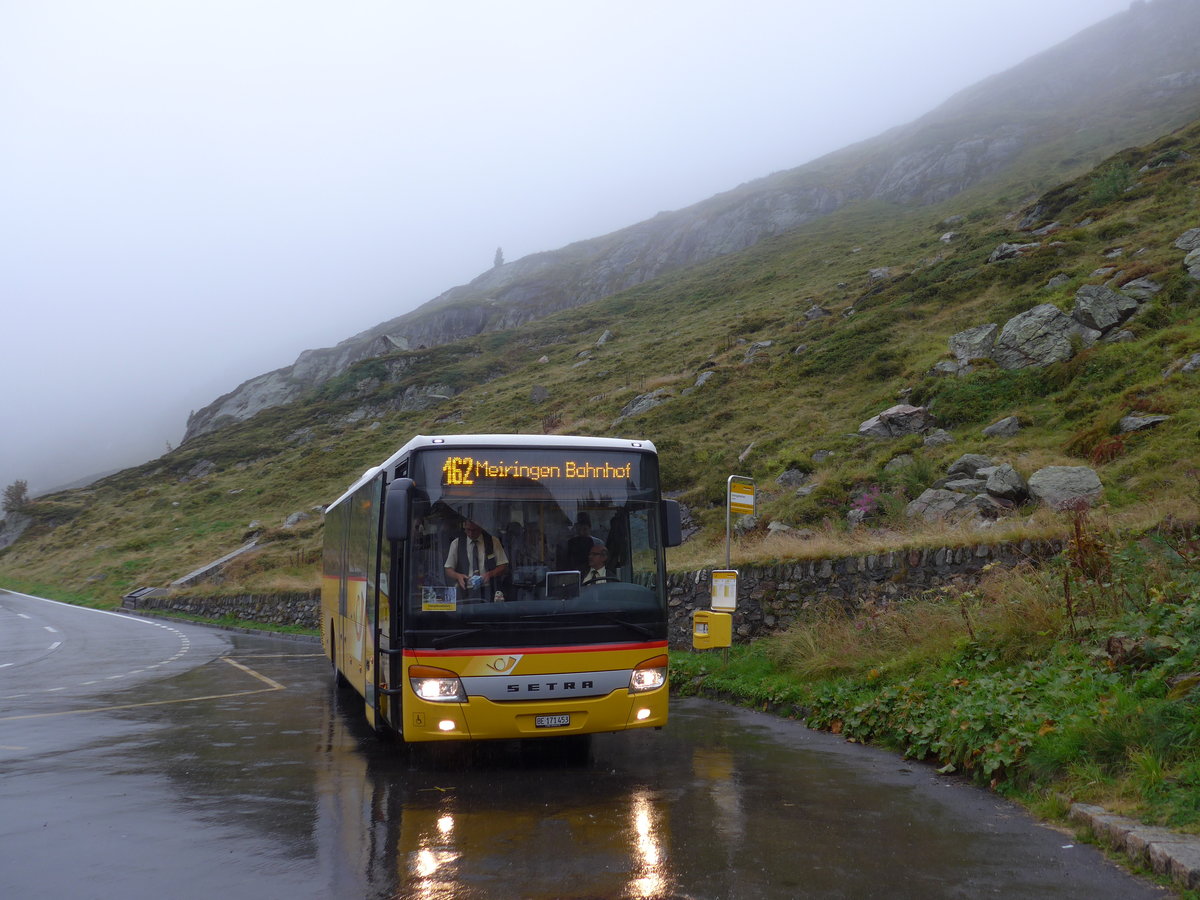 (175'037) - AVG Meiringen - Nr. 73/BE 171'453 - Setra am 18. September 2016 in Susten, Steingletscher