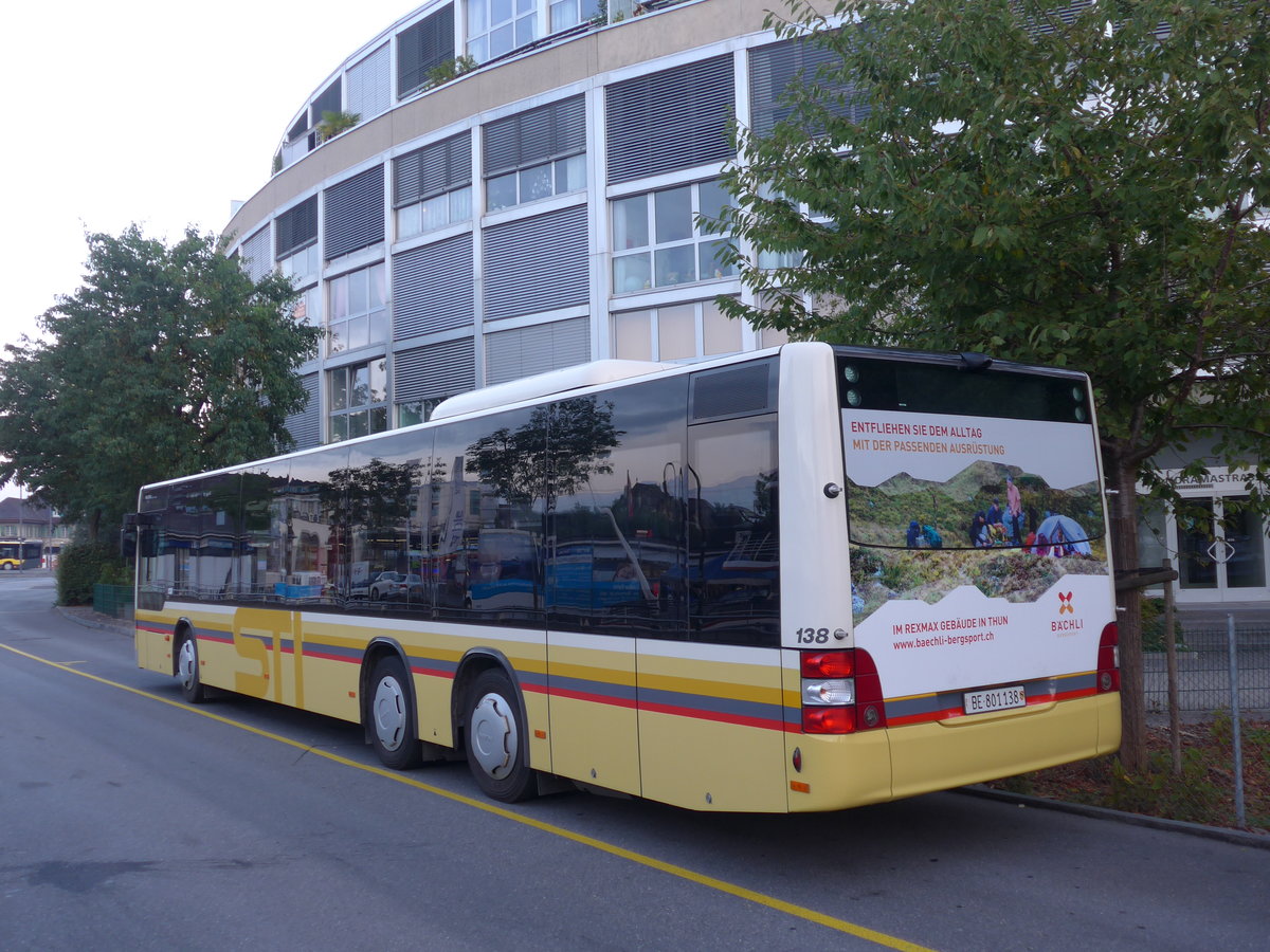 (175'068) - STI Thun - Nr. 138/BE 801'138 - MAN am 24. September 2016 bei der Schifflndte Thun