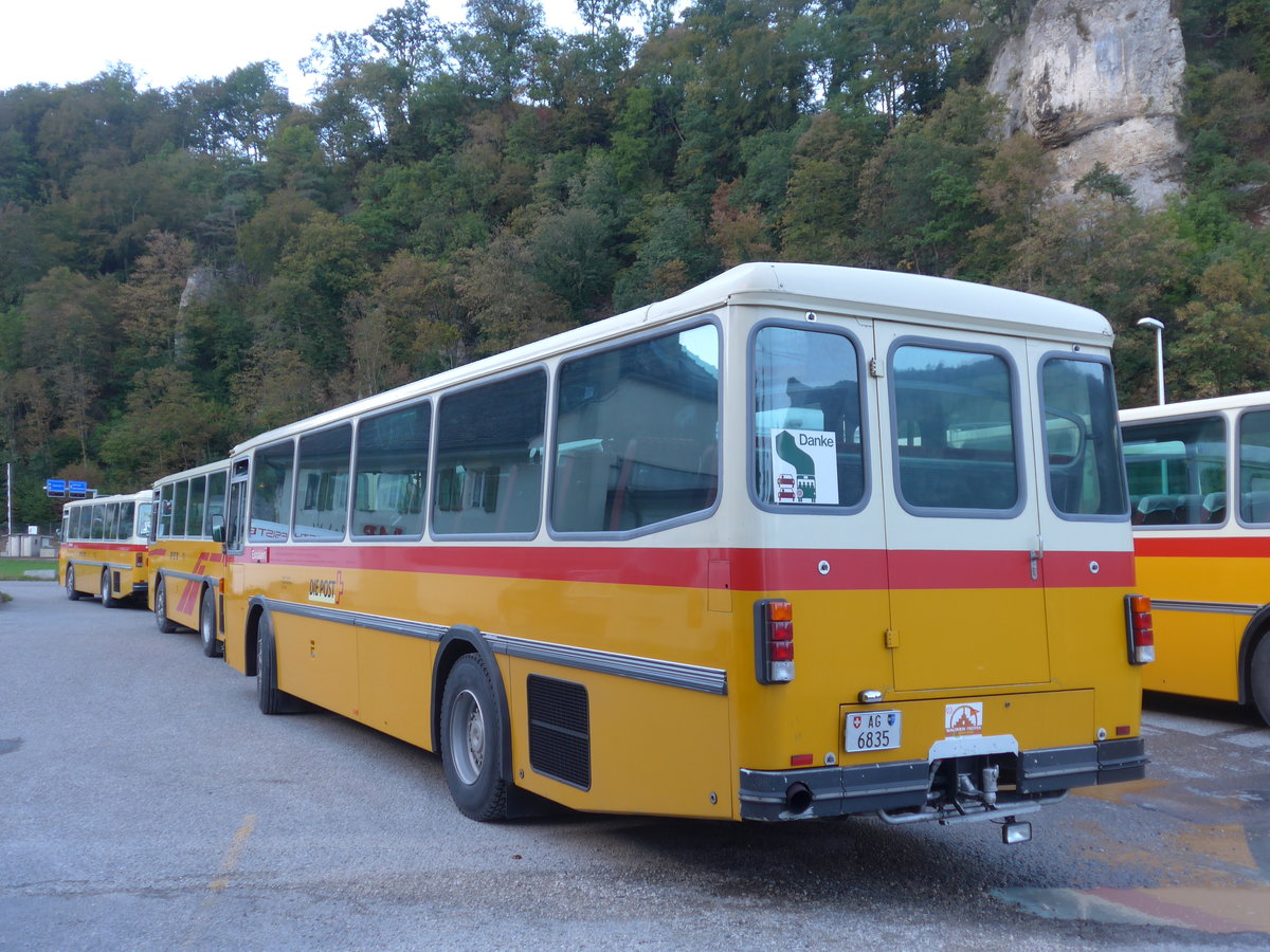 (175'421) - Gautschi, Suhr - AG 6835 - Saurer/Tscher (ex Ltscher, Neuheim Nr. 200; ex Cartek, Regensdorf; ex P 25'822) am 2. Oktober 2016 in Oensingen, Bad Klus