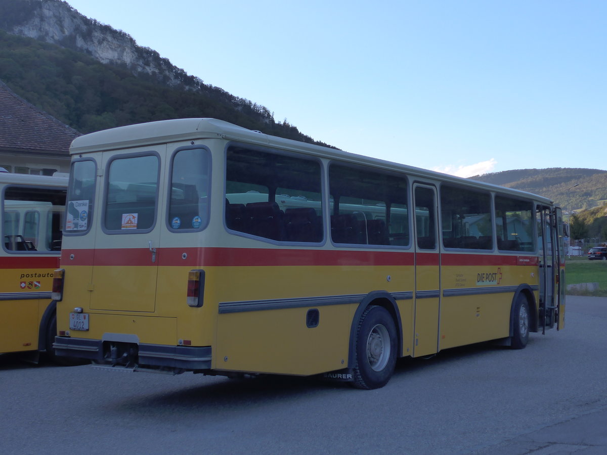 (175'423) - Schmid, Glarus - GL 4012 - Saurer/Tscher (ex Mosimann, Aesch; ex Erne, Full; ex P 24'257) am 2. Oktober 2016 in Oensingen, Bad Klus