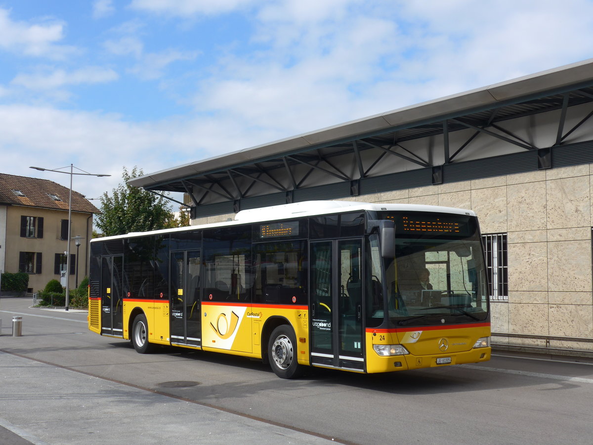 (175'498) - CarPostal Ouest - Nr. 24/JU 61'305 - Mercedes am 7. Oktober 2016 beim Bahnhof Delmont