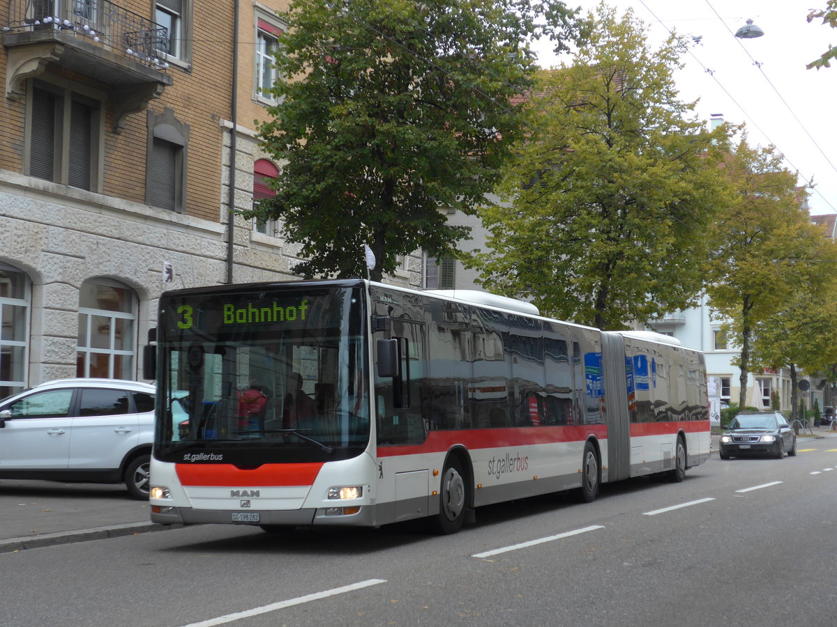 (175'616) - St. Gallerbus, St. Gallen - Nr. 282/SG 198'282 - MAN am 15. Oktober 2016 in St. Gallen, OLMA