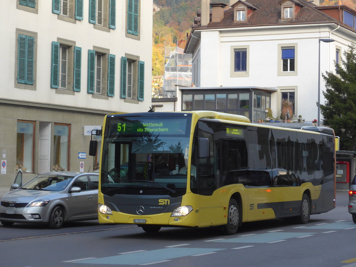 (176'187) - STI Thun - Nr. 181/BE 752'181 - Mercedes am 21. Oktober 2016 in Thun, Guisanplatz