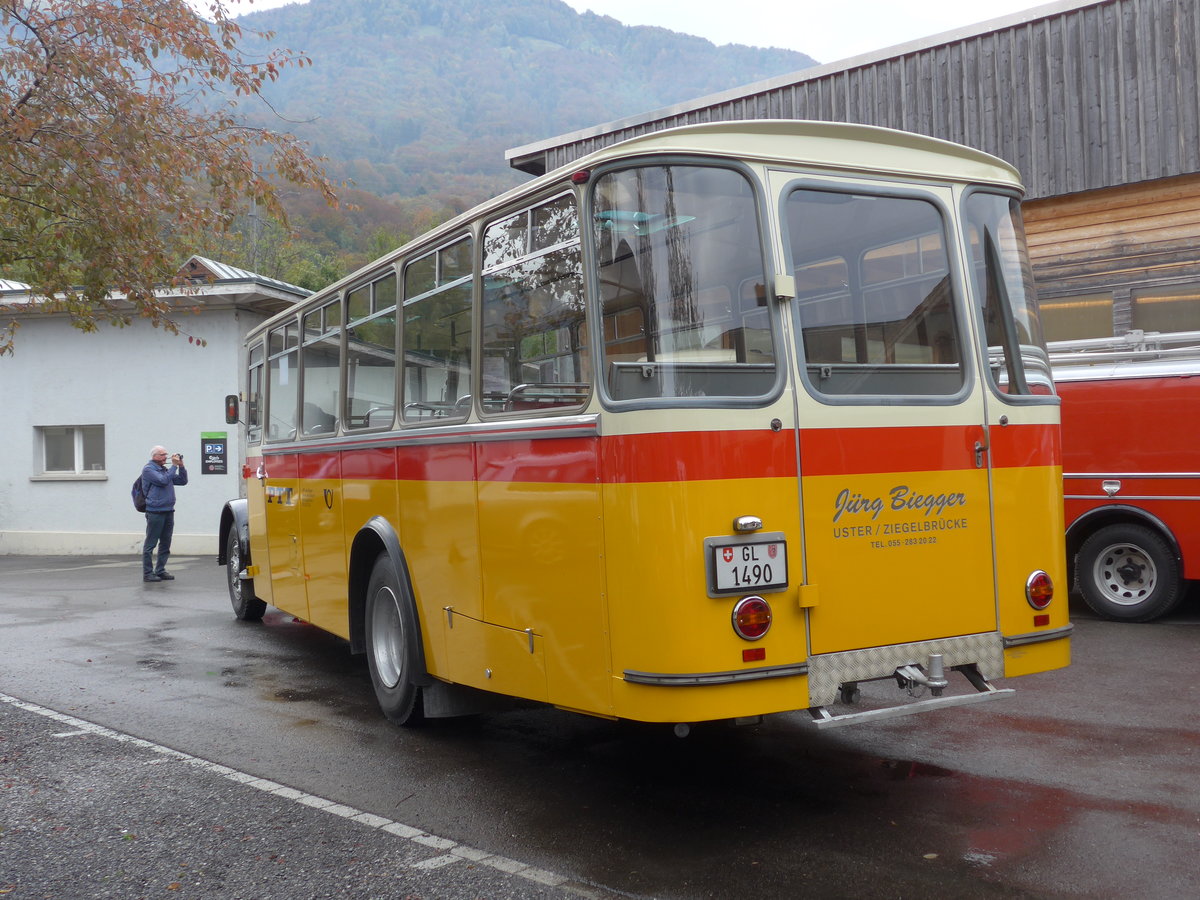 (176'314) - Biegger, Uster - Nr. 10/GL 1490 - Saurer/R&J (ex Sidler, Sempach) am 23. Oktober 2016 in Ziegelbrcke, Museum