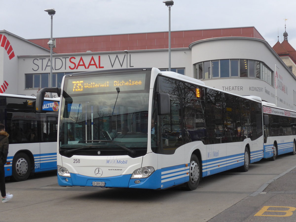 (176'727) - WilMobil, Wil - Nr. 258/SG 309'370 - Mercedes am 23. November 2016 beim Bahnhof Wil